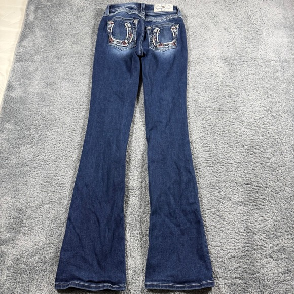 Miss Me Mid Rise Bootcut Americana Horseshoe Embellished Blue Womens Size 25x33 - Picture 6 of 9